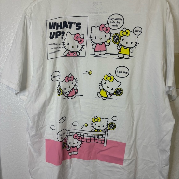 Hello Kitty White and Pink V-Neck Tee - Picture 2 of 3